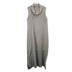 Francesca Bettini 100% Linen Cowl Neck sleeveless Maxi Dress Size L made in Ital